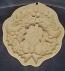 Christmas Brown Bag Cookie Art Holly Wreath Clay Mold Hill Design 1988 Pre Owned