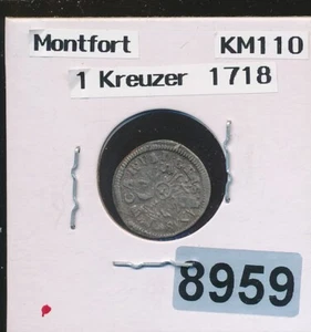 AUSTRIA - 1718 - MONTFORT -  SILVER KREUZER - KM110 - #8959 - Picture 1 of 2