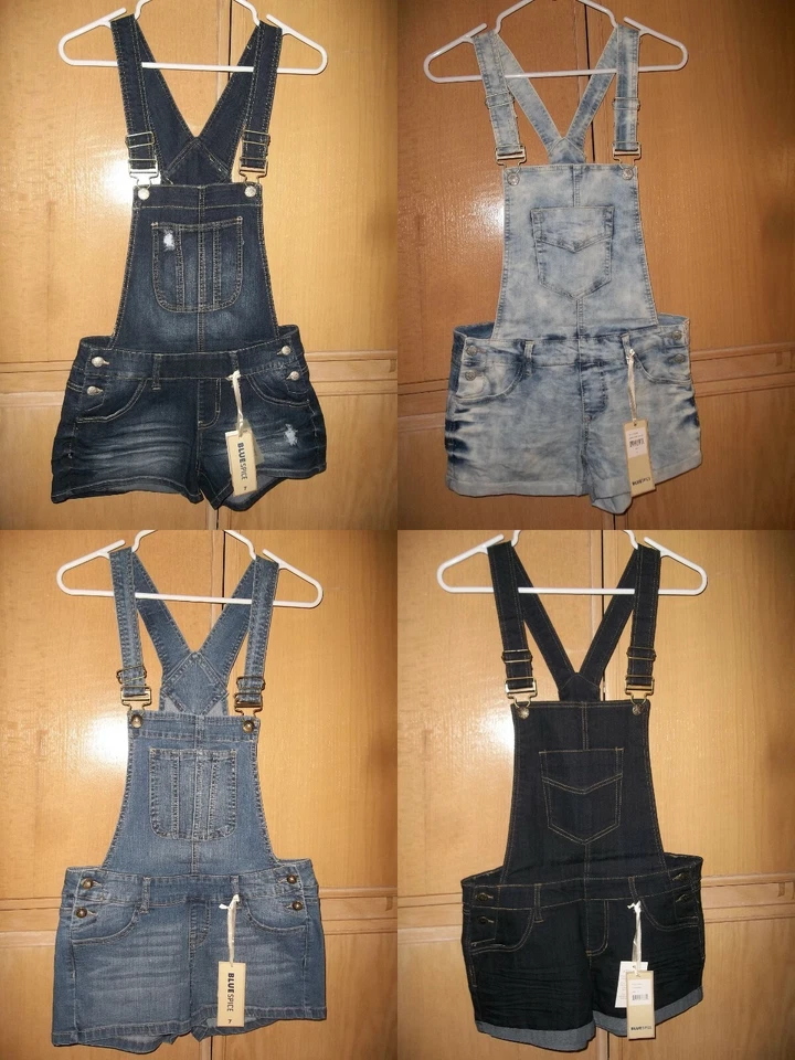 NUEVO CON ETIQUETAS Blue Spice Denim Mono Pantalones Cortos / Pantalones Cortos, Tallas 7/9/11, 4 Estilos Precio de venta sugerido por el fabricante $44 Foto 1 de 1