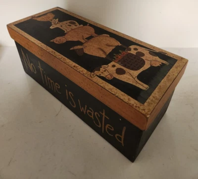 Primitives by Kathy Wooden Box Farm Animals Friend Rankin Hultz Farmhouse Decor - Image 1 of 4