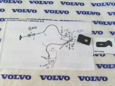 Abrazadera de cable obturador para motores Volvo 122S B18 62-68 también abrazadera de tubo de freno Foto 1 de 2