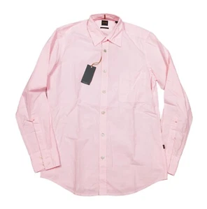 Boss Hugo Boss Men's Pink Relegant Solid Regular Fit Button Down Shirt - Picture 1 of 3
