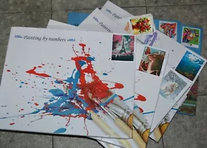 7 x PINTURA HÁGALO USTED MISMO ENMARCADA POR NÚMEROS PINTURAS AL ÓLEO/ACRÍLICO SOBRE LIENZO SOBRE MARCOS - Imagen 1 de 11