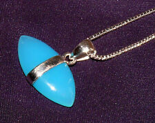 Pendant Silver Chalcedony, Chain Silver Plated, 4,7g 29x15x6mm