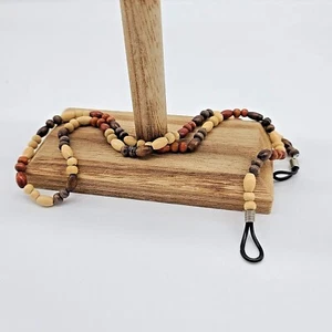 Multi-Tone Brown Wooden Beaded Eyewear Lanyard - Picture 1 of 4