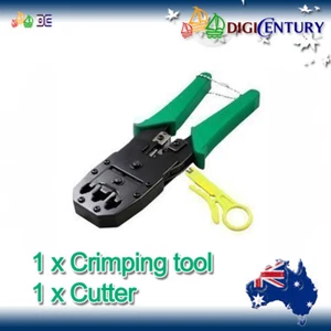 NEW NETWORK Crimper with Cutter for RJ45 RJ11 Phone LAN Ethernet Cable Tool - Bild 1 von 2
