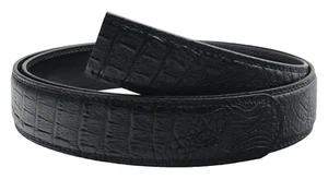 Mens Ratchet Leather Belts Alligator Pattern Belt Automatic Buckle QHA Q05 - Picture 1 of 10