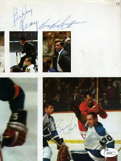 Foto autógrafa firmada por Gordie Howe Bill Reay Boom Geoffrion Jsa 8x10 Foto 1 de 1