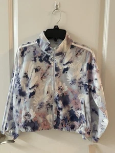 Adidas Girls Track Jacket Size Small (7/8) Floral Print Loose Fit – NWT - Picture 1 of 5