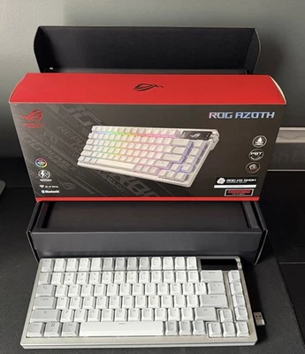ASUS ROG Azoth 75 Wireless RGB Gaming Keyboard, White - Image 1 of 2
