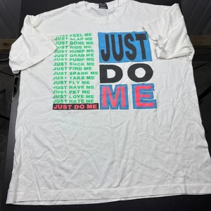 Vintage Fruit of the Loom Just Do Me Graphic T-Shirt Adult XL White - Picture 1 of 6