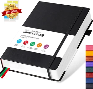 Hardcover liniertes Notizbuch Journal zum Schreiben 320 Seiten Leder dick College - Bild 1 von 7