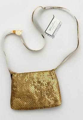 Bolso de Noche De Colección Whiting and Davis Malla Dorada Diamonte 1876 Coquette Twee Foto 1 de 3