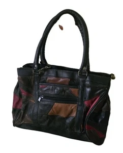 Women's Vintage Beautiful Patchwork Leather Handbag With Strap - Bild 1 von 7