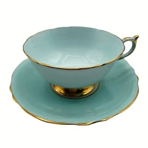 Paragon Double Warrant Teetasse und Untertasse 6235 hellblau türkis England  - Bild 1 von 12