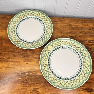 2 New VILLEROY & BOCH French Garden Green Basket Salad Dessert Bread Plates 8” - Picture 1 of 8
