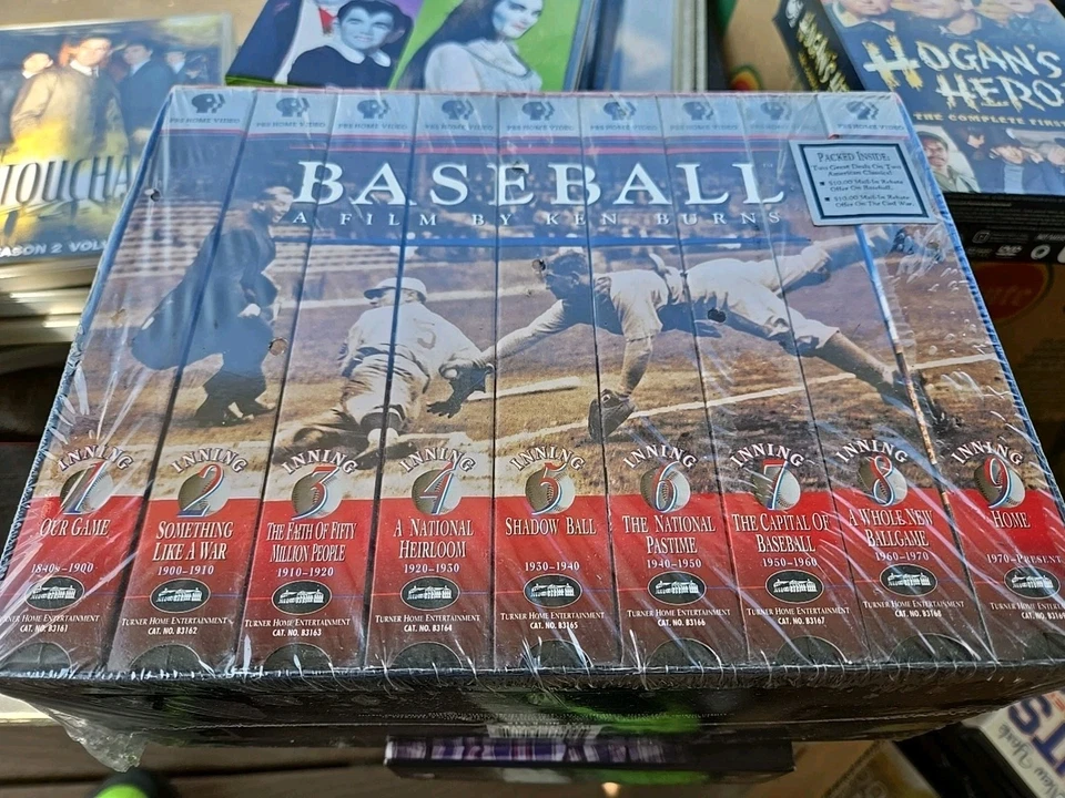 New 1994 BASEBALL BY KEN BURNS 9 INNING VHS TAPE BOX SET SEALED 1840's-1994 - Image 1 of 1