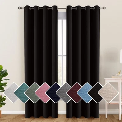 Blackout Curtain Room Darkening Window Curtains Insulated Thermal Grommet Panels - Image 1 of 4
