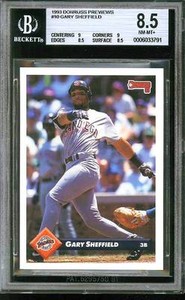 GARY SHEFFIELD RARE 1993 Donruss Previews Promo Card #10 Graded BGS 8.5 NM-MT+