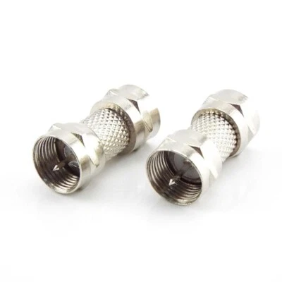 F Type Male to Male Coupler Inline Coaxial Cable Aerial Connector Screw Adapter - Image 1 of 4