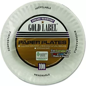AJM 9" Diameter, 12 pt. Coated Paper Plate | 100/Pack, 10 Pack/Case - Picture 1 of 4