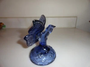 Vintage Fenton Glass Colbalt Blue Butterfly on a Branch Ring Holder - Picture 1 of 5