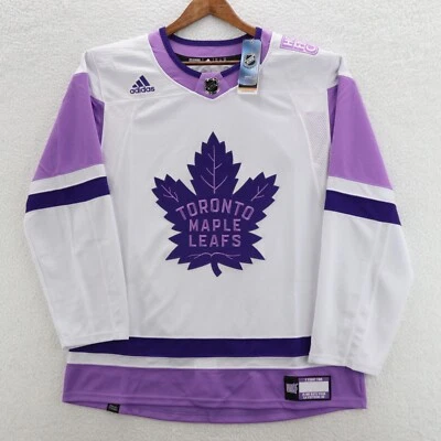 Toronto Maple Leafs Jersey Men's 52 Hockey Fights Cancer Adidas Primegreen New - Image 1 of 4