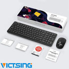 2.4GHz Wireless Keyboard And Mouse Set UK USB Ultra Slim, Silver/Black