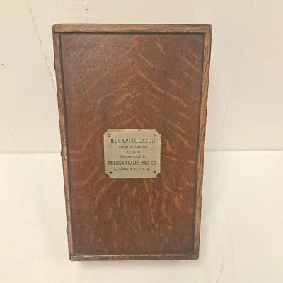 Antique American Sales Book Co Oak Receipts Cabinet Recapitulator Country Store - Image 1 of 4