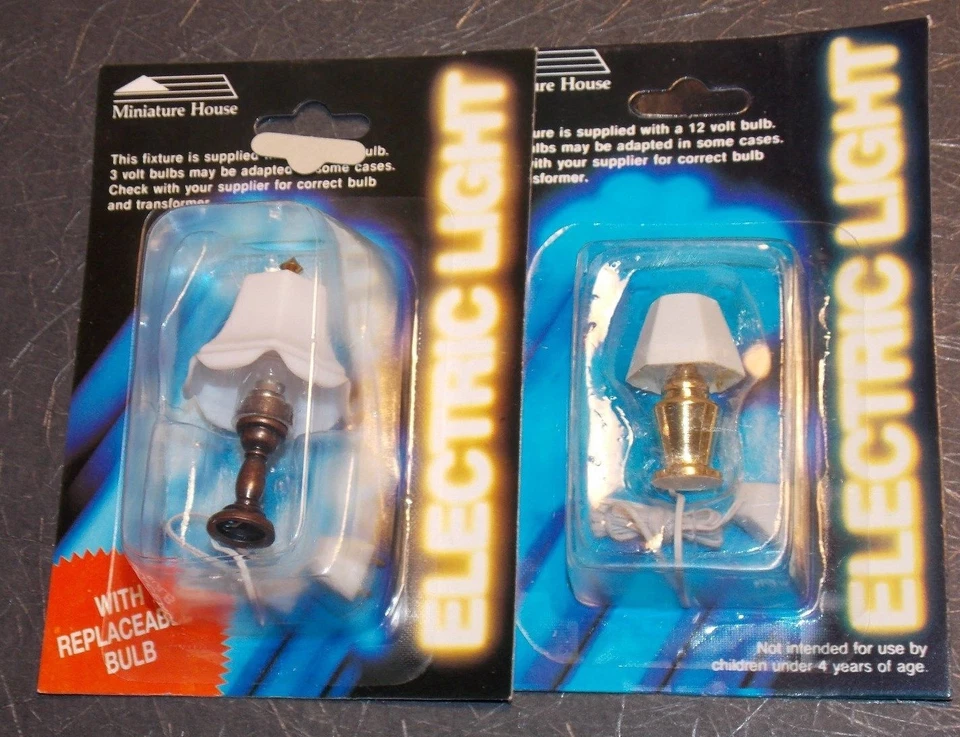 Dollhouse Miniature Gooseneck Desk Lamps Lights Electric 12v
