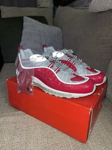 NIKE AIR MAX 98 SUPREME VARSITY RED SILVER SIZE 13 844694 600 2016 - Picture 1 of 10