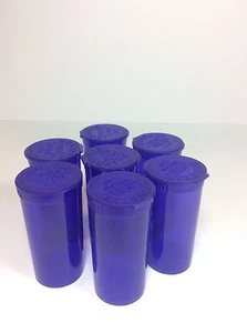 28 PC PURPLE 2.75"x1.25" Squeeze Pop Top Prescription Medication Bottles 13 DRAM - Picture 1 of 8