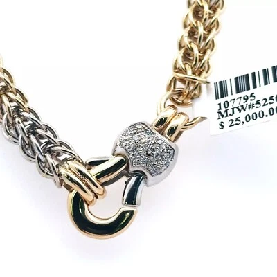 Collar gargantilla de lujo Unoaerre de oro bicolor de 18 quilates para dama, 36,9 G, 18' S107795 Foto 1 de 4