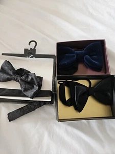 3 X Vintage Mens Bow Ties 1970s. All Tied - Picture 1 of 6