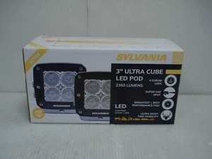 SYLVANIA 3" ULTRA CUBE LED POD 2360 LUMENS 2 PODS 12V/24V~16W -NEW- - Picture 1 of 11