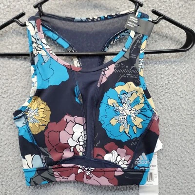 Adidas Women's Medium-Support All-Over Print Sports Bra Size XSAC Multicolor New - Image 1 of 4