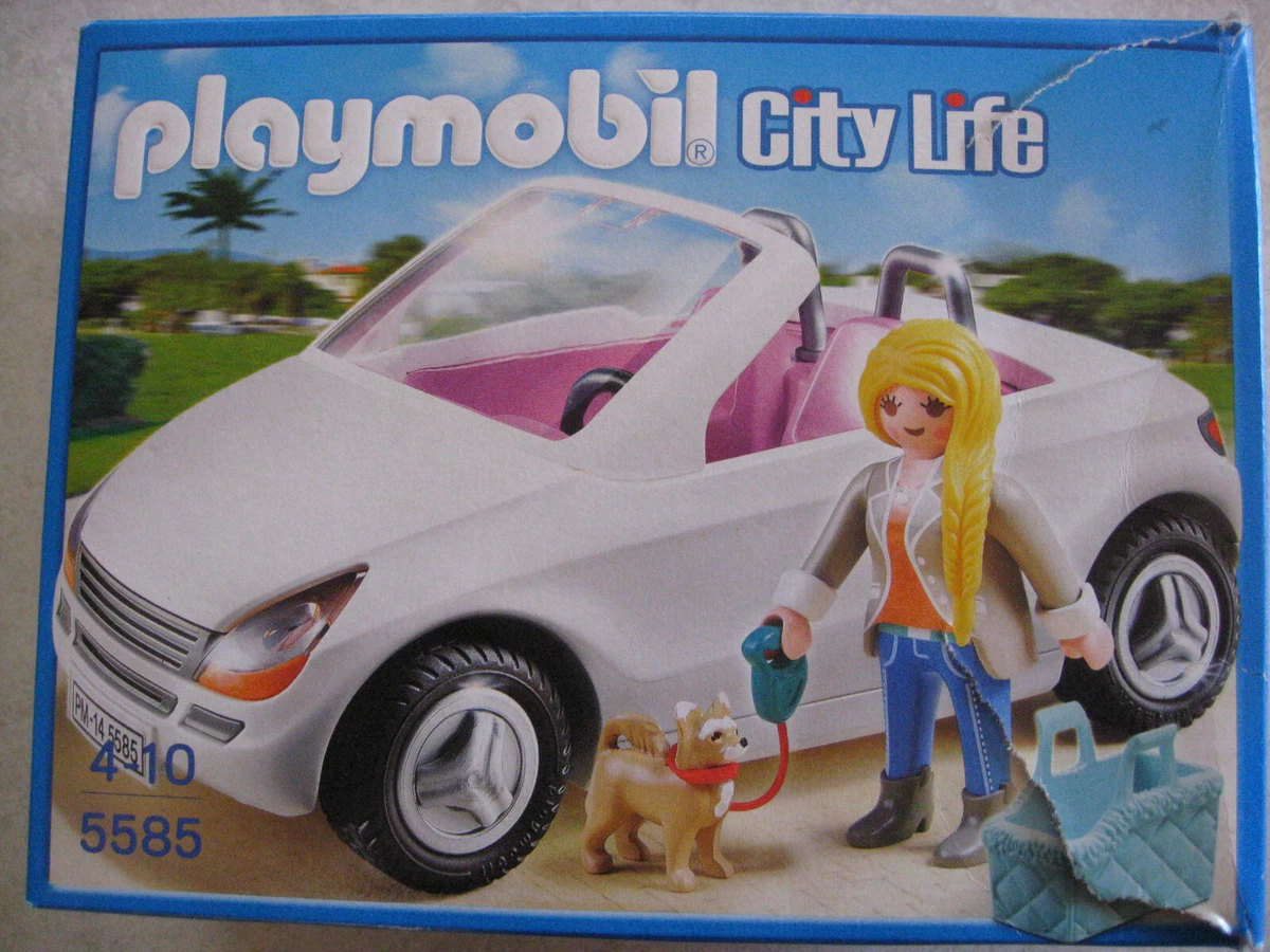 PLAYMOBIL 5585 Schickes Cabrio – Spielzeugauto Mit Chihuahua-Figur, Für Kinder Ab 3 Jahren
