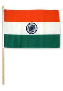 12x18 12"x18" India Stick Flag wood staff (premium polyester) 100D - Picture 1 of 1