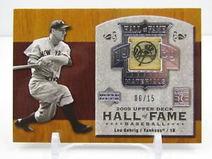 LOU GEHRIG 2005 UD HALL OF FAME GAME-USED BAT RELIC #6/15- YANKEES!!