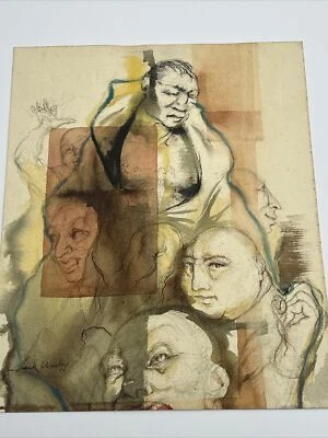 Frank Ashley Painting Antique Boxing Boxer Portrait Wpa Era Listed Famous Artist - Image 1 of 4