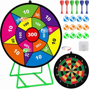 Large Dart Board for Kids, Kids Double-Sided Dart Board with Sticky Balls and Da - Picture 1 of 12