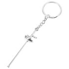 Fencing Keychain Metal Charm Sports Backpack Pendant Golden Key Chain