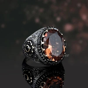 Alexandrite Ring Men's Solid 925 Sterling Silver Turkish Jewelry All Size - Picture 1 of 4