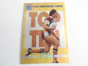 1994 Dynamic Rugby League Series 2 Gold Top Ten Wille Carne-9 Brisbane Broncos - Picture 1 of 3