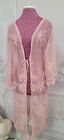 Victorian Trading Rosa's Floral Lace Duster Cover-Up Jacket Pink 34D
