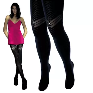 Collant donna XXL taglie forti fantasia - con cristalli VIBRANCY 50 DEN nero - Foto 1 di 7