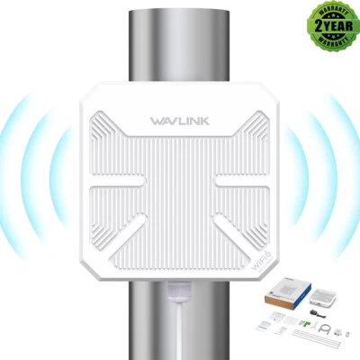 3000Mbps Outdoor WiFi6 Router Repeater WiFi Extender Mesh Wifi AP Long 3KM Range - Image 1 of 4