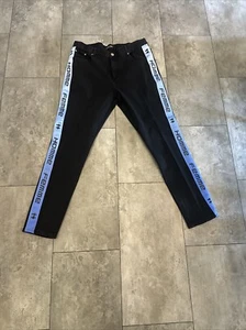 BLACK HOMME + FEMME DISTRESSED JEAN TESLA DENIM WITH BLUE GRADIENT SIZE 40 - Picture 1 of 8