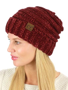 ¡Nuevo! C.C Para Mujer Chenilla Gran Tamaño Holgado Suave Cálido Grueso Tejido Gorro Gorra Sombrero - Imagen 1 de 38