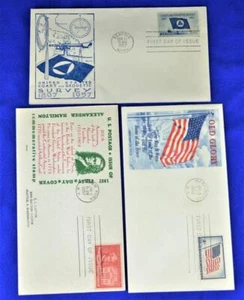 1957 US FDC (3)-OLD GLORY, ALEXANDER HAMILTON, UNITED STATES COAST GEODETIC SURV - Foto 1 di 2